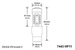 Load image into Gallery viewer, Diode Dynamics 7443 LED Bulb HP11 LED - Amber Set of 4