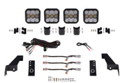 Diode Dynamics Jeep JL SS5 4-Pod CrossLink Grille Lightbar Kit Pro - White Combo