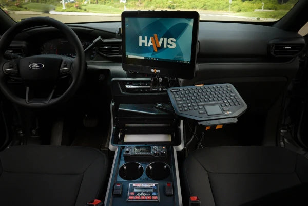 Havis Vehicle-Specific 18" VSX Console With Front PocketJet 6 & 7 Printer Mount for 2020-2025 Ford Interceptor Utility
