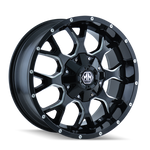 Load image into Gallery viewer, Mayhem 8015 Warrior 20x10 / 6x135 BP / -25mm Offset / 106mm Hub Black w/ Milled Spokes Wheel
