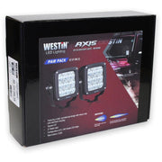 Westin Axis LED Auxiliary Light 4.5 inch x 4.5 inch Square Spot w/3W Osram (Set of 2) - Black