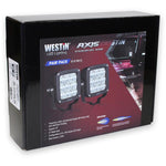 Load image into Gallery viewer, Westin Axis LED Auxiliary Light 4.5 inch x 4.5 inch Square Flood w/3W Osram (Set of 2) - Black