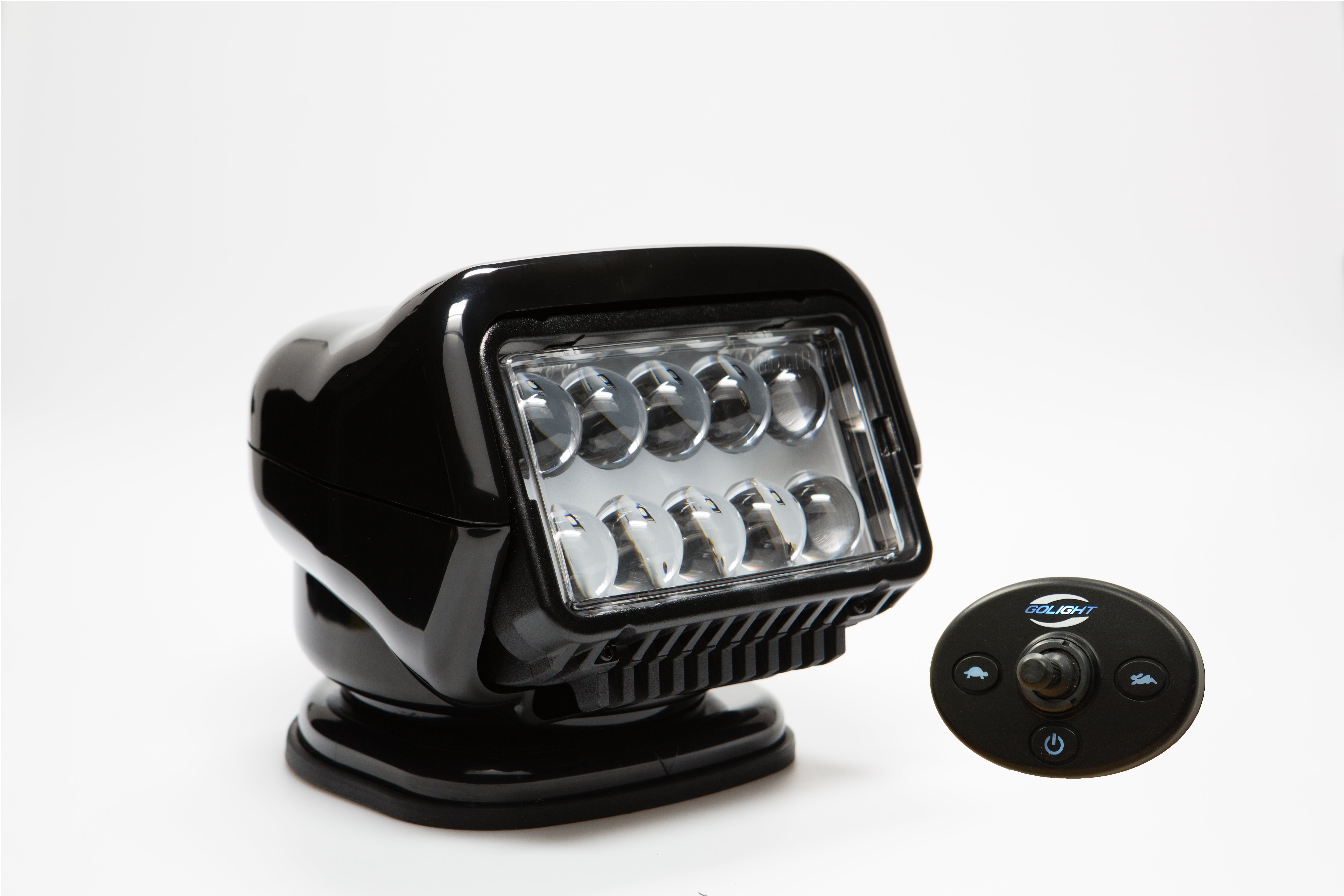 GOLIGHT LED SPOT PERMANENT HARD WIRED DASH MOUNT REMOTE-20' HARNESS BL ...
