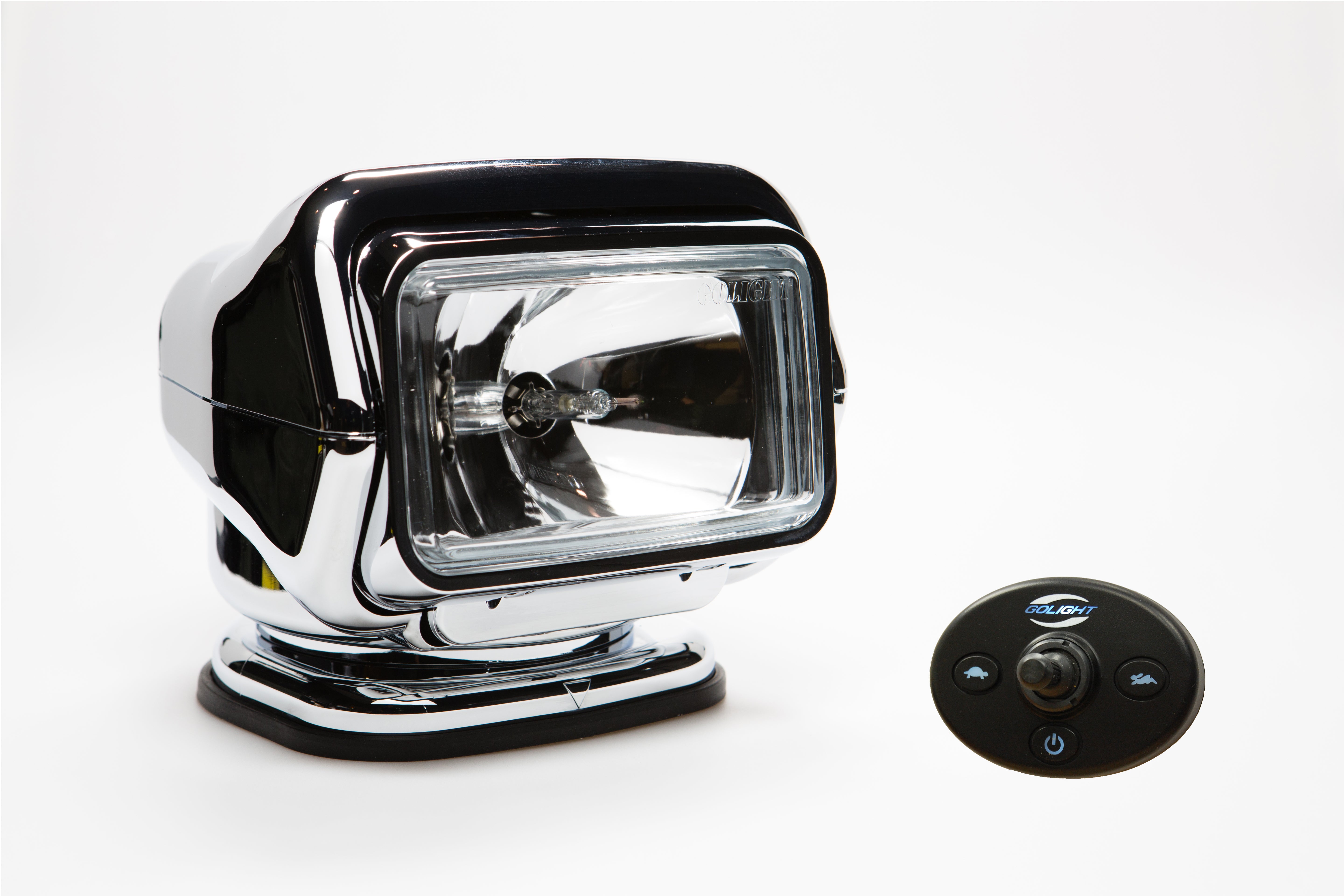 GOLIGHT HALOGEN PERMANENT HARD WIRED DASH MOUNT REMOTE 20' HARNESS CHR ...