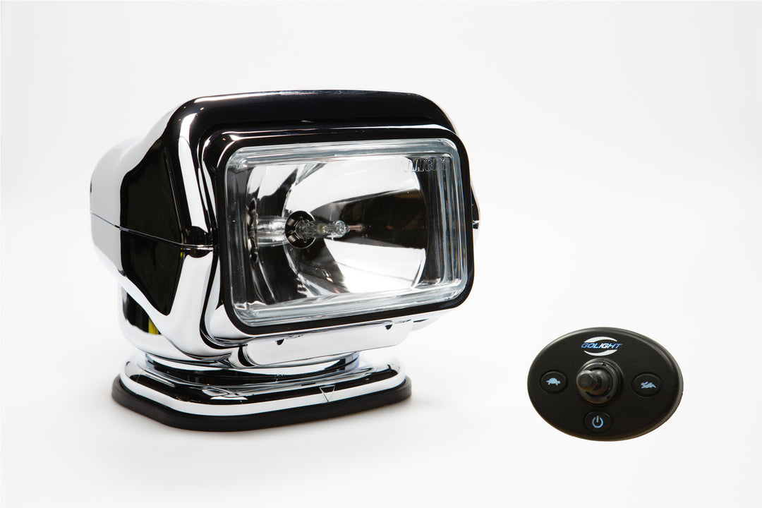 GOLIGHT HALOGEN PERMANENT HARD WIRED DASH MOUNT REMOTE 20' HARNESS CHROME