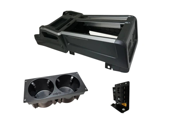 Havis Package - Wide VSX Console With Front Printer Mount, Cup Holder & Fuse Block For 2021-2024 Chevrolet Tahoe PPV & SSV
