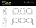 Load image into Gallery viewer, Diode Dynamics SS5 Sport Universal CrossLink 8-Pod Lightbar - Yellow Combo