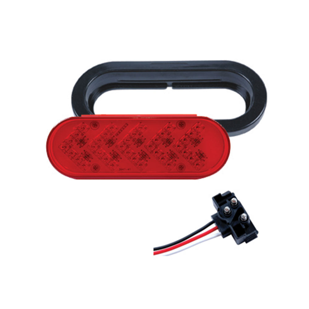 Abrams Red 6" Oval 35 LED Arrow Sequential Trailer Lights