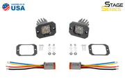 Diode Dynamics Stage Series C1R - White Flood Flush Mount LED Pod (Pair)