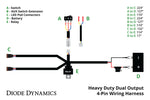 Load image into Gallery viewer, Diode Dynamics Heavy Duty Dual Output 3-way 4-pin Wiring Harness