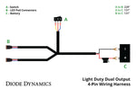 Load image into Gallery viewer, Diode Dynamics Light Duty Dual Output 3-way 4-pin Wiring Harness

