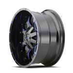 Load image into Gallery viewer, Mayhem 8015 Warrior 20x10 / 6x135 BP / -25mm Offset / 106mm Hub Black w/ Prism Blue Wheel
