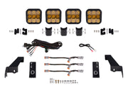 Diode Dynamics Jeep JL SS5 4-Pod CrossLink Grille Lightbar Kit Pro - Yellow Combo