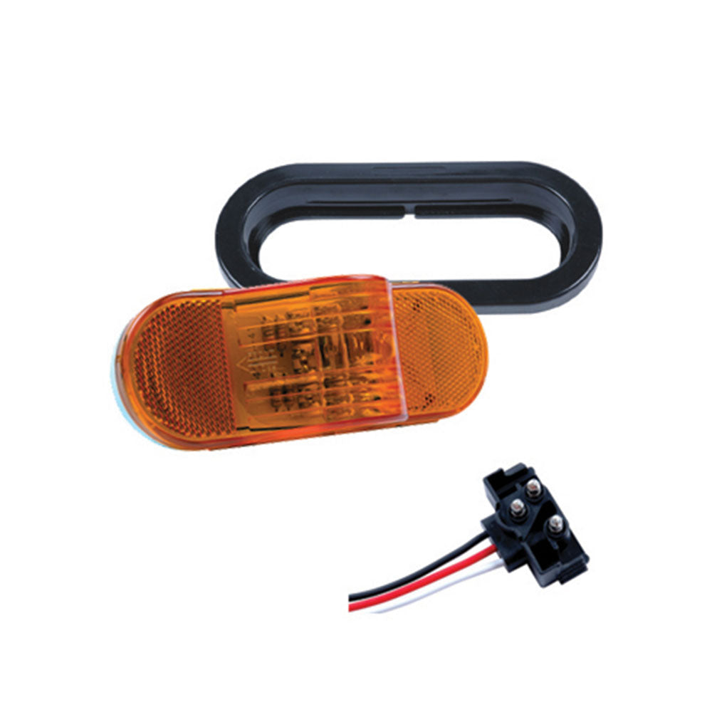 Abrams Amber 6" Oval 9 LED Mid-Turn Trailer Lights