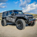 Load image into Gallery viewer, Westin 18-22 Jeep Wrangler JLU 4dr Platinum 4 Oval Nerf Step Bars - Tex. Blk