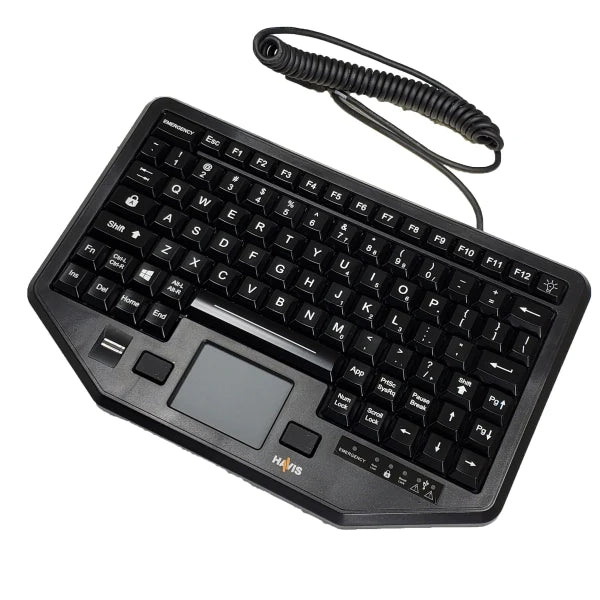 Havis Havis Compact USB Dual Authentication Keyboard With Integrated Mouse