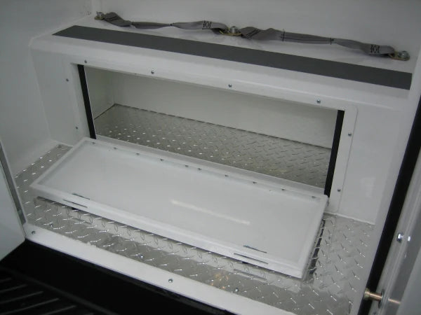 Havis Prisoner & K9 Transport Locking Access Panel Under-Bench Storage Option for 2017-2025 Ford F-Series - White