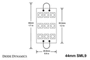 Diode Dynamics 44mm SML9 LED Bulb - Cool - White (Pair)