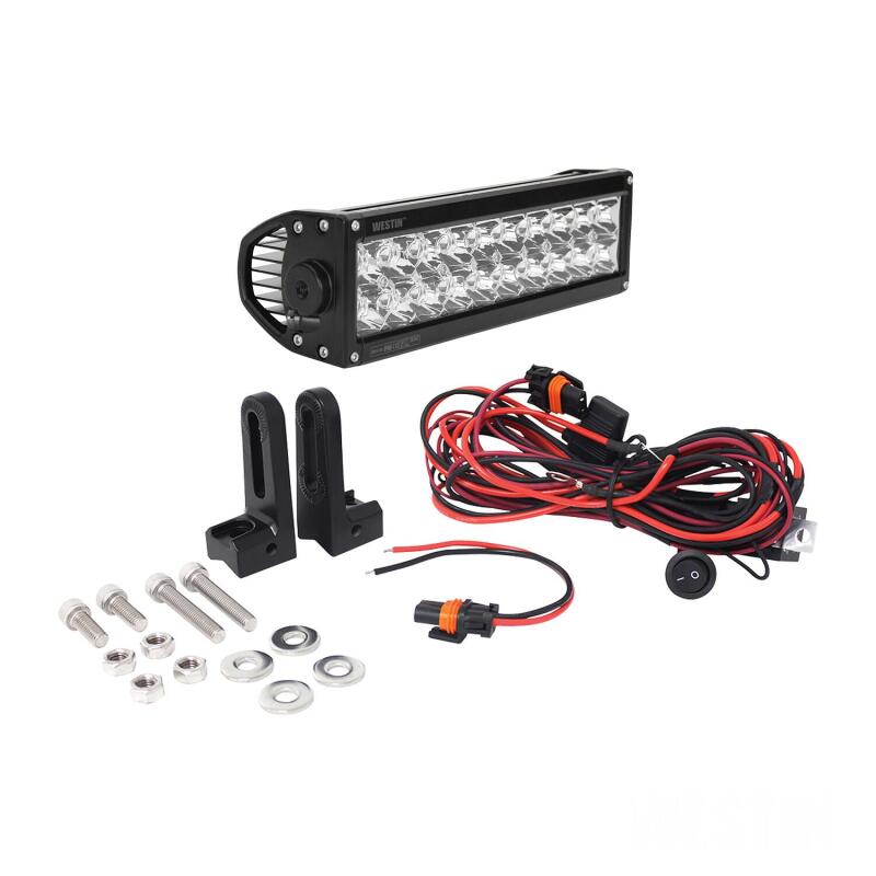 Westin Performance2X LED Light Bar Low Profile Double Row 10 inch Flex w/3W Osram - Black