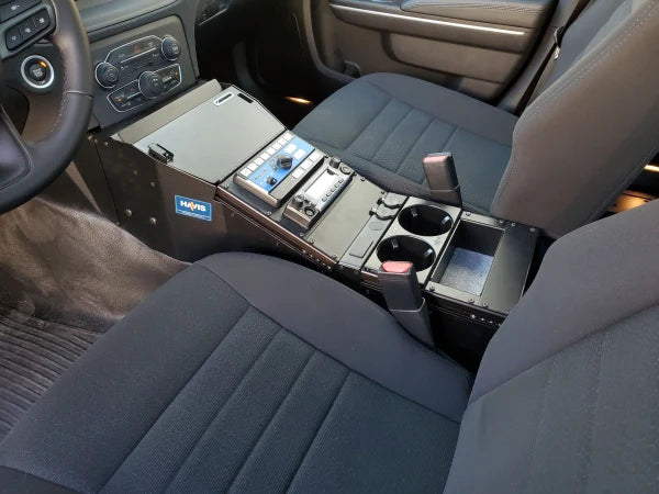 Havis Vehicle-Specific 18" Angled Console With Integral Brother Pocketjet 6 & 7 Printer Mount For 2021-2023 Dodge Charger Police Package