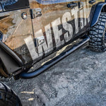 Load image into Gallery viewer, Westin 18-22 Jeep Wrangler JLU 4dr. E-Series 3 Nerf Step Bars - Tex. Blk