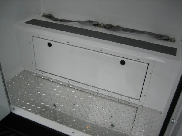 Havis Prisoner & K9 Transport Locking Access Panel Under-Bench Storage Option for 2017-2025 Ford F-Series - White