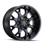 Load image into Gallery viewer, Mayhem 8015 Warrior 20x10 / 6x135 BP / -25mm Offset / 106mm Hub Black w/ Prism Blue Wheel
