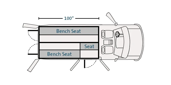 Havis Prisoner Transport Insert For 2015-2021 Ford-Transit medium roof standard length 130" WB Cargo