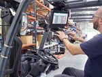 Load image into Gallery viewer, Havis Forklift Height Adjustable Overhead Mounting Package for Tablets with Keyboard Tray
