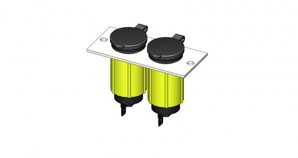 Havis Dual Lighter Plug Socket Bracket w/ 2 Lighter Plugs for Wide VSW Consoles
