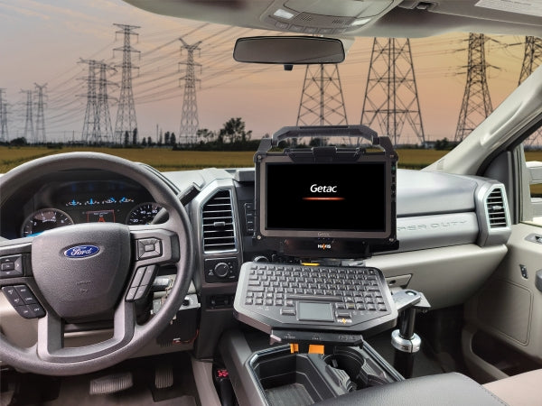 Havis Package - Cradle with Panel Mount Bracket and Accessory Bracket for Getac F110 Tablet