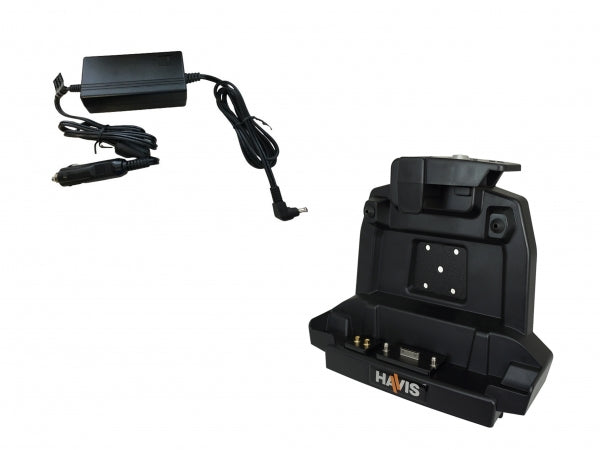 Havis Docking Station with JAE Docking Connector, Dual Pass-Through Antenna Connections and Power Supply for Getac's Z710 and ZX70 Rugged Tablets