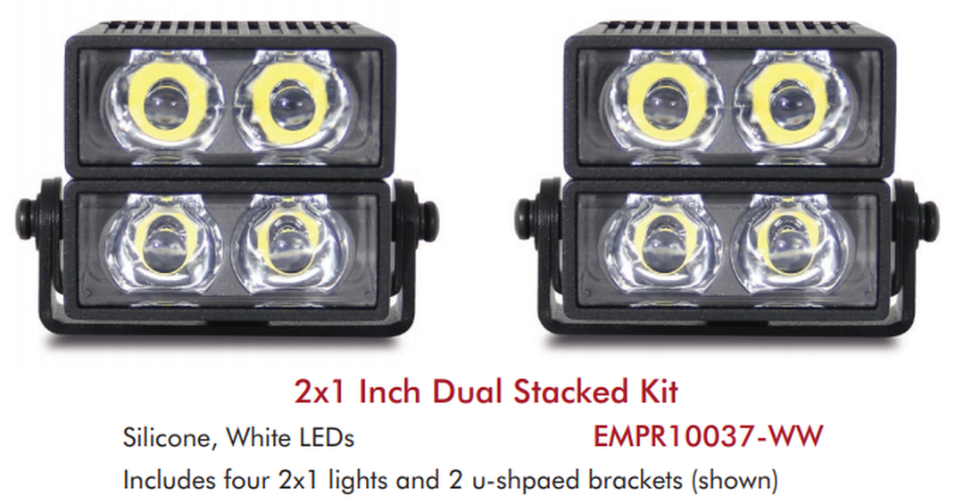 Soundoff Signal mpower  HP 2x1 Dual Stacked Light Kit, includes (4) 2x1 lights, (2) U- Shaped Bracke