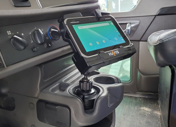 Havis Electronic Logging Device Cup Holder Solution for Panasonic TOUGHBOOK S1 tablet with Power Sup