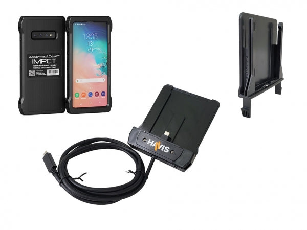 Havis Samsung Galaxy S10 Package - Havis Phone Dock with Adapter & Juggernaut.Case IMPCT Smartphone