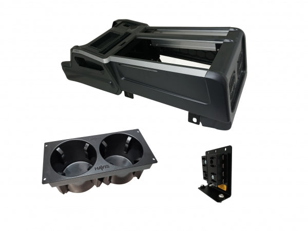 Havis Package - Wide VSX Console with Front Printer Mount, Cup Holder and Fuse Block for 2021 Chevro
