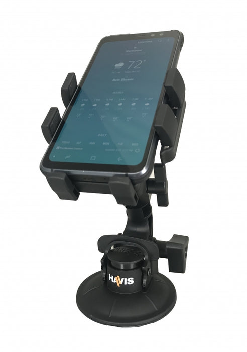 Havis Standard Universal Rugged Phone Cradle & Industrial Strength Suction Cup Mount