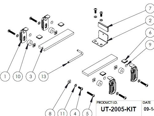 Havis Adaptor Lug Kit to secure Panasonic CF20 or Lenovo Helix in Universal Rugged Cradle UT-2001
