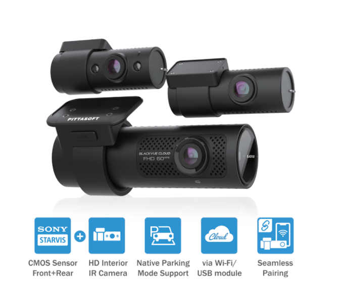 BlackVue DR750X-3CH Plus Features front, rear and interior protection for your vehicle, Powered by Sony image sensors