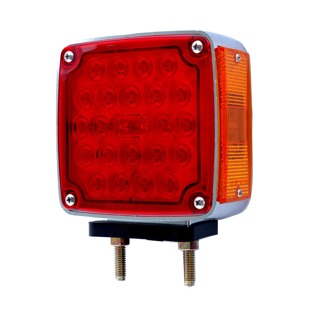 Square Rear Blinker Abrams Square Double Face 48 LED Pedestal Mount Stop Tail Turn Signal ...